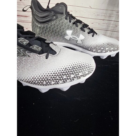 Under Armour Spotlight Cleats Black & White Mens Football Shoes Size 10.5 Synthe main image 5